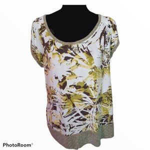 liz & co. Peasant style cap sleeve smock top